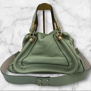 Chloe Pastel Green Calfskin Paraty Bag